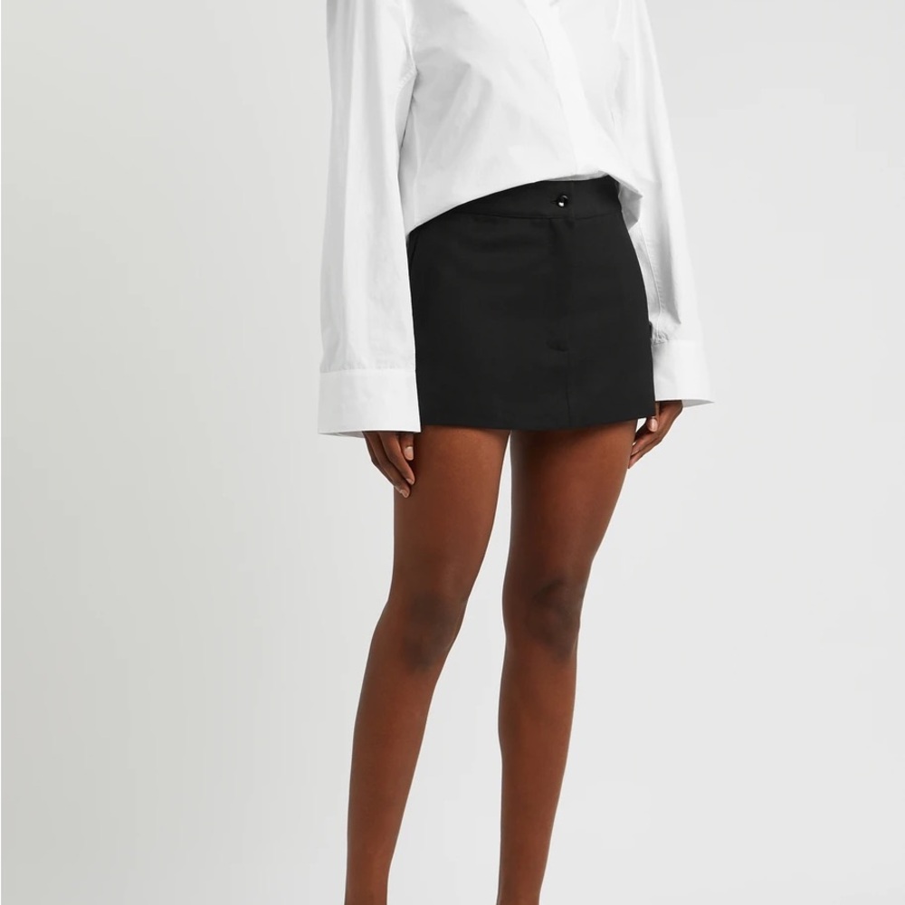Wool black mini skirt AEXAE